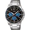 Casio, orologio da polso analogico al quarzo in acciaio inox, da uomo, MTP-1374D-2A