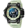 Gosasa Orologi da uomo Multi Funzione Militare S-Shock Orologio Sportivo LED Digitale Impermeabile Allarme 8049_Light_Green