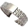 ROUREOX Bracciale Orologio Acciaio Inox Curvo Piccolo Cinturino Metallo Estremità Curva Braccialetto Ricambio 13mm 17mm 19mm per Tudor Prince and Princess-Argenteo 17mm