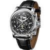 REEF TIGER Top Brand Mens Moonphase Orologio Automatico Calendario Completo Luminoso in Pelle Trasparente Orologio Meccanico RGA1963
