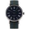 Timex Orologio al quarzo FAIRFIELD AVENUE quadrante in ottone 37 MM case colore argento - quadrante blu cinturino in tessuto Reversibile Slavato 18 MM con luce notturna INDIGLO resistente all'acqua fi
