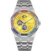 DAXIAOYU Orologio da uomo meccanico a carica manuale, orologio da polso in acciaio inox, cinturino a diamante, cielo stellato, design luminoso, orologi alla moda per uomo