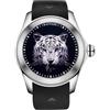 OBLVLO Kafyase - Orologio meccanico da uomo, con quadrante in gomma, cinturino in gomma 3D tigre nera, cassa in PVD, impermeabile, automatico, sportivo, Kf-pr-02, Moderno