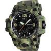 Forrader Orologio sportivo digitale da uomo, impermeabile, militare, con retroilluminazione a LED, ampio quadrante, cronometro, sveglia, orologio da polso, 1155verde mimetico, Cinturino