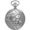 Pierre Bonnet Orologio da Tasca Vintage con Catena - Movimento al Quarzo, Cassa Incisa Treno a Vapore, Quadrante con Datario, Idea Regalo per Pensione, Anniversario e Collezionisti (FERROVIERE)