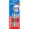COLGATE - Spazzolino da denti Extra Clean Multi Action Media - Filamenti circolari anti-macchia - Pulitore per lingua e guance - Set di 8 spazzole