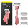 Wilkinson Sword Intuition Complete Care rasoio da donna, siero Hydra-Boost, confezione Starter, 1 manico rasoio da donna e 4 ricariche