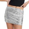 Owegvia Mini gonna aderente da donna Y2k glitterata, a vita alta, con paillettes, per discoteca, discoteca, spettacoli teatrali, discoteche, minigonne, Argento 001, S