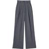 UIOKLMJH Pantaloni A Gamba Larga A Vita Alta Gessati Dritti Larghi da Pendolarismo Casual da Donna Primaverili Color S