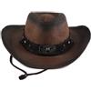Generic Cappello da cowboy da donna, primavera/estate, stile bohémien, curvo, cappello di paglia da cowboy, cappello da cowboy, per esterni, casual, parasole e protezione solare, 35, 6 7/8 / 7 1/8
