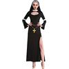 pvucpot Costume da suora donna Halloween Costume completo Costume Suora Carnevale Vestito Minigonna Suora