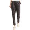 Himifashion Pantaloni casual da donna Autunno Inverno in velluto a coste Pantaloni caldi con elastico in vita, Grigio, M
