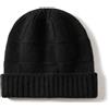 Generic Cappello unisex in cashmere, caldo e spesso, 100% cashmere, lavorato a maglia, con risvolto, Nero , Taglia unica
