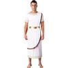 CHICTRY Costume Toga Greca per Uomo Costume da Dio Greco Bianco Romano Costume da Carnevale Festa di Halloween Fancy Dress per Travestimento Bianco S