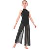 Oyolan Bambina Tuta Danza Balletto Lirico Tuta Danza Contemporanea Costume Paillette Unitard Ginnastica Abito da Balletto Rosa 11-12 anni