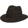 Borsalino Cappello in Lana Piemonte Traveller Donna/Uomo - Made Italy di Feltro con Nastro Grosgrain, Grosgrain Inverno Autunno/Inverno - 58 cm Marrone