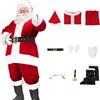 Generico Costume Deluxe Babbo Natale Uomo 9 Pezzi - Velluto e Pelliccia, Taglie M-XXXL per Feste e Animazioni