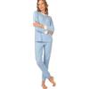 Linclalor Brilliamo by pigiama donna in puro cotone caldo con inserto in pizzo art 891030