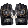 COSDREAMER Donne Steampunk Gears Rosa Guanti Senza Dita Punk Gotico Guanti Bussola ingranaggi catena guanto (Nero)