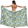 voucong Costume da bagno estivo con pinguino arancione, per bambini, ampio, 114,3 x 177,8 cm