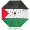 Generic Ombrello pieghevole con bandiera della Palestina, ombrello compatto da viaggio, nero, per protezione solare, ombrello automatico invertito per pioggia sole con copertura