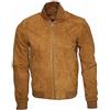 Infinity Leather Infinity Giacca di Varsity Bomber in Pelle Scamosciata Marrone L