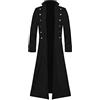 Darringls Abbigliamento medievale da uomo gotico rinascimentale vintage per smoking carnevale carnevale vintage trench coat colletto alto cappotti carnevale frack lunga passeggiata abbigliamento