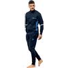 Lotto Tuta FELPATA Uomo + Calze Tennis Omaggio - Tuta Sportiva Autunno Inverno con ZIP Intera Cotone Felpato (IT, Testo, L, Regular, Regular, BLU 2016)