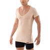 ALBERT KREUZ Maglietta Intima Invisibile Color Carne/Beige da Uomo con Maniche Corte e Scollo a V Profondo (Deep-V) in Micromodal Elasticizzato, leggerissimo e Traspirante 05/M