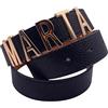 STILL CINTA CINTURA DONNA PERSONALIZZATA CON NOME INIZIALI PERSONALIZZABILE ACCESSORI MODA UNICA SCEGLI LE LETTERE (NOME 5 LETTERE, NERO)