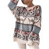 Achimlt Maglione Natalizio Donna Manica Lunga Maglia con Fiocco di Neve Natalizia Caldo Elegante Maglioni Donna Invernali Girocollo Pullover Maglione Festa Natale (01-Rosso, M)