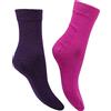 CALZE PRESTIGE (2 PAIA) Calzini donna corti in pregiatissimo filato lana-cashmere tinta unita moda - 100% Made in Italy (A12 sigaro)