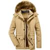 Onsoyours Giubbotto Parka Uomo Invernale Giacca Cappotto con Cappello Interna Inverno Fodera Peluche Caldo Antivento Casual Giacche A Cachi XX-Large