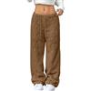 Fulidngzg Pantaloni Pigiama Donna in Maglia Pile Morbidi Vita Alta Pantaloni Termici Palazzo Larghi Eleganti Pantalone Comodo Caldo Invernali Leggeri per Casa Lavoro Sportiva,caffè,S