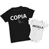 Bulabadoo Coppia Tshirt e Body Neonato per Uso Quotidiano Diurno Copia e Incolla Padre Figlio Nerd Maglietta Uomo Body Idea Regalo Papà
