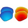EZReplace Lenti di ricambio per occhiali da sole Oakley Plazma OO9019 (lenti polarizzate) - Adatto per montatura Oakley Plazma (blu ghiaccio+rosso fuoco), Blu ghiaccio + rosso fuoco, Taglia unica
