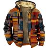 Generisch Cappotto Uomo Inverno Inverno Uomo Colorato Blocco Cappuccio Pile Manica Lunga Borsa Plus Size Felpa Giacca Abbigliamento Imbottito, Colore: arancione., L