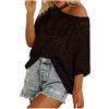 LIUYUYOUGO Bluse E Camicie da Donna Top all'Uncinetto da Donna Maglione Lavorato A Maglia A Maniche Corte con Spalle Scoperte Pullover Oversize Traforato Copricostume Estivo Leggero da Spiaggia Magl