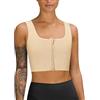 LEINIDINA Busto Binder Tomboy Transgender FTM Colletto Quadrato con Cerniera Frontale Binder Bra Tank Top, nero, S