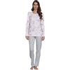 Linclalor Pigiama donna in puro cotone caldo taglie forti art. 92761-62, Rosa