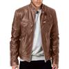 Générique Giacca Moto in Pelle Tempo Libero con Collo Alto Giacca Uomo Zippata Baggy con Tasche Jacket Anni 70 o Anni 80 Retro Cappotto Medievale Vintage Giacche da Discoteca alla Moda per Streetwear