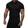 Generic Camicia Elegante Elasticizzata a Manica Lunga vestibilità Slim Uomo Nero XL LKT-721