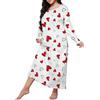 Generic Girocollo Manica Lunga Casual Stampa Abito da notte Camicia da notte Sleepwear, Plus Size Camicia da notte per le donne Camicia da notte a maniche lunghe, 04, 5XL