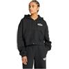 New Balance Linear Heritage Fleece Full Zip Giacca, Nero, Medium Donna