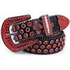 Morain Cintura in vita, brillante cintura in vita per ragazze con catena di lusso dolce cintura alla moda cintura piena di strass cintura in vita adatta a tutte le partite, Nero Rosso Diamante, About