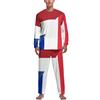Generic Pigiama da uomo con bandiera della Francia e dei Paesi Bassi, set da 2 pezzi, girocollo a maniche lunghe, comodo abbigliamento da casa per tutte le stagioni, Stile:, L