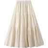 E-girl Gonna svasata A-Line Ricamo Gonna traforata a Vita alta,CSK6611, beige., Taglia unica