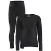 Craft Core Warm Baselayer Set JR, Set di Abbigliamento Termico Kinder Unisex, Black, 146/152