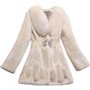 rtdgcv Cappotto Faux da Donna Elegante Spessa Calda Moda Capispalla Lunghi Giacche Falso Giacca di Peluche Calda E Morbido Cappotto Invernale Cappotto Rosso Ruggine Donna Giacca di Pelle Con