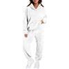 MJGkhiy Pigiama Donna Invernali Pile Caldo 2 Pezzi Set da Notte Pesante Felpa con Cappuccio e Pantaloni Curvy Felpato Pigiami Lungo Elegante Morbido Lounge Sleepwear Comodo Abbigliamento da Casa